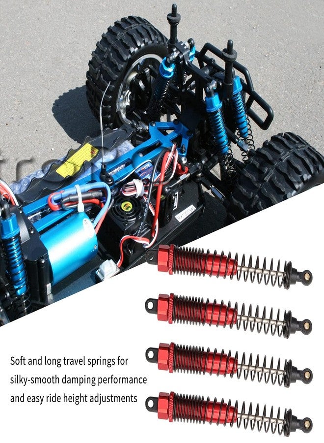 Rchobbytop RC Shocks 8Pcs Aluminum RC Car Shocks Absorber 188004 (108004) for HSP 94111 94188 94108 Redcat Volcano Epx/epx PRO Volcano S30 RC 1/10 Monster Truck 128mm Dampers Assembled Replacement Parts, Red - Image 4